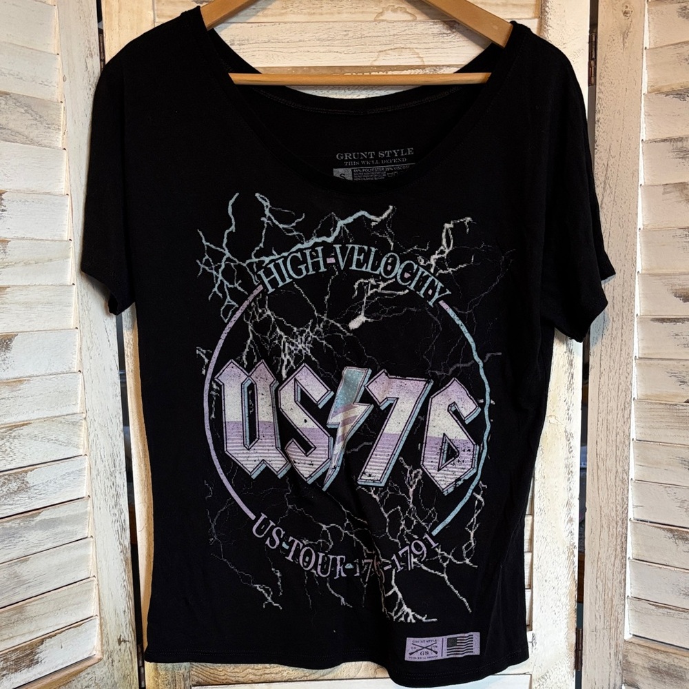 Grunt Style Black Women’s Short-Sleeve High Velocity US 76 Graphic Tee